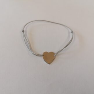 Armband "Herz" Textil hellgrau