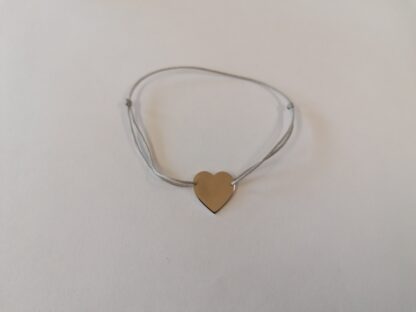 Armband "Herz" Textil hellgrau