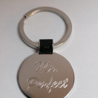 Schlüsselanhänger "Mr. Perfect" rund